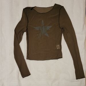 Brown Star Long Sleeve Top